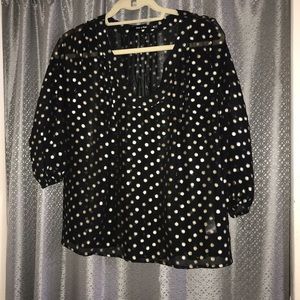 3/$15 NWOT black shirt with gold dots very cute
